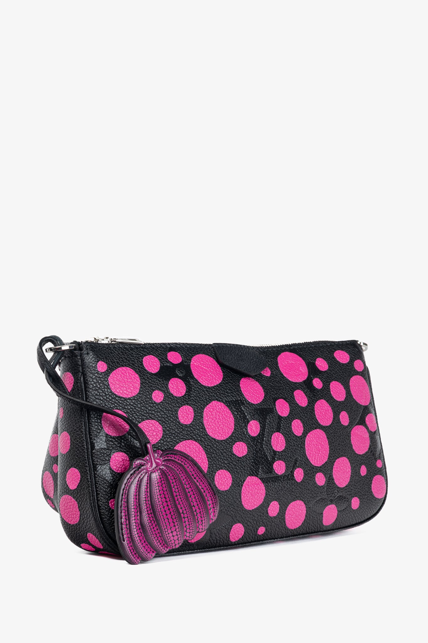 Louis Vuitton x Yayoi Kusama Multi Pochette Accessoires Black & Fuchsia Infinity Dots Monogram Empreinte Handbag