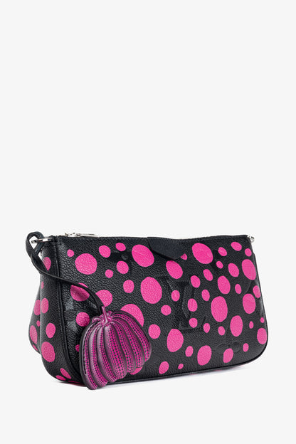 Louis Vuitton x Yayoi Kusama Multi Pochette Accessoires Black & Fuchsia Infinity Dots Monogram Empreinte Handbag