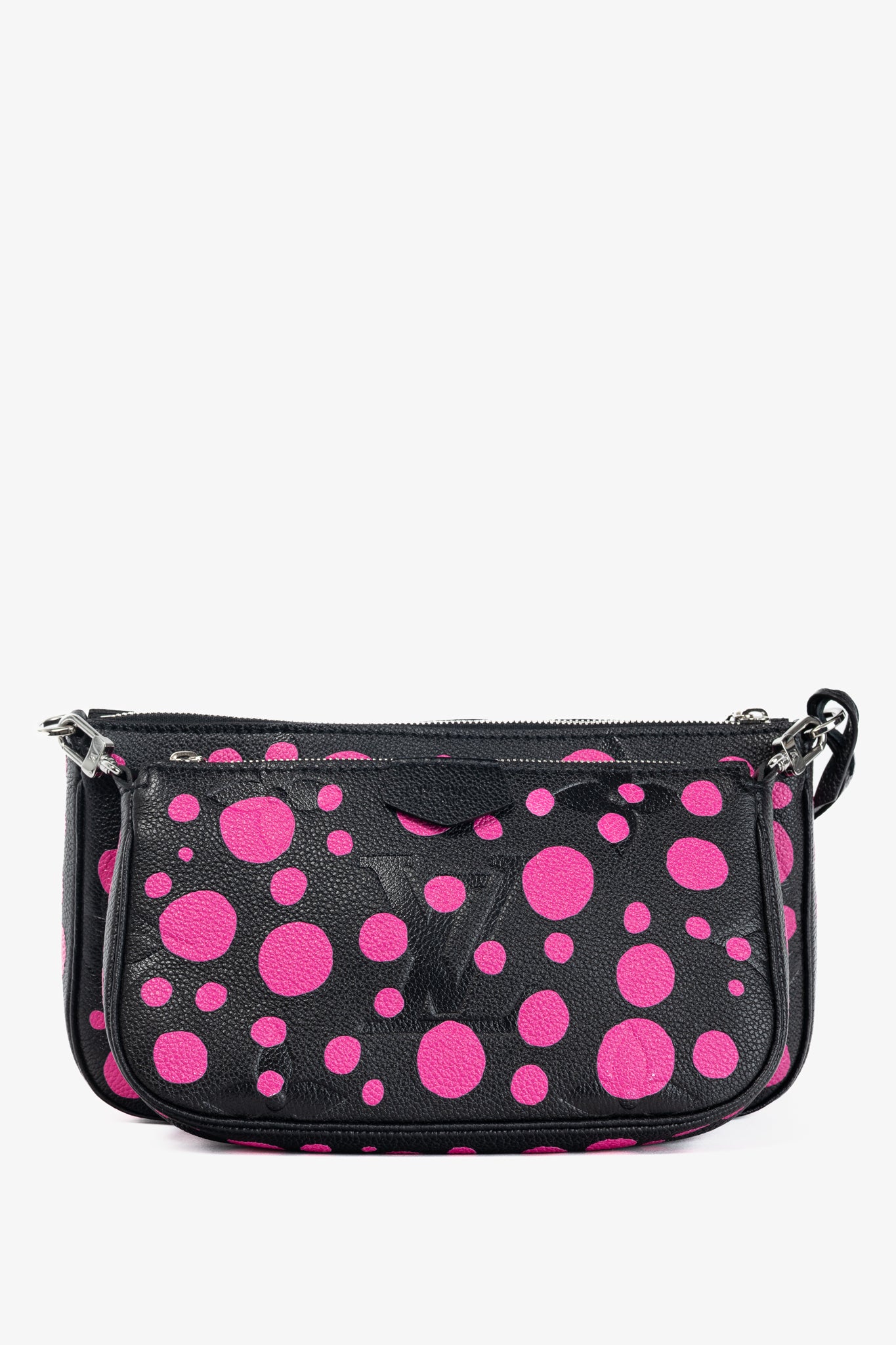 Louis Vuitton x Yayoi Kusama Multi Pochette Accessoires Black & Fuchsia Infinity Dots Monogram Empreinte Handbag