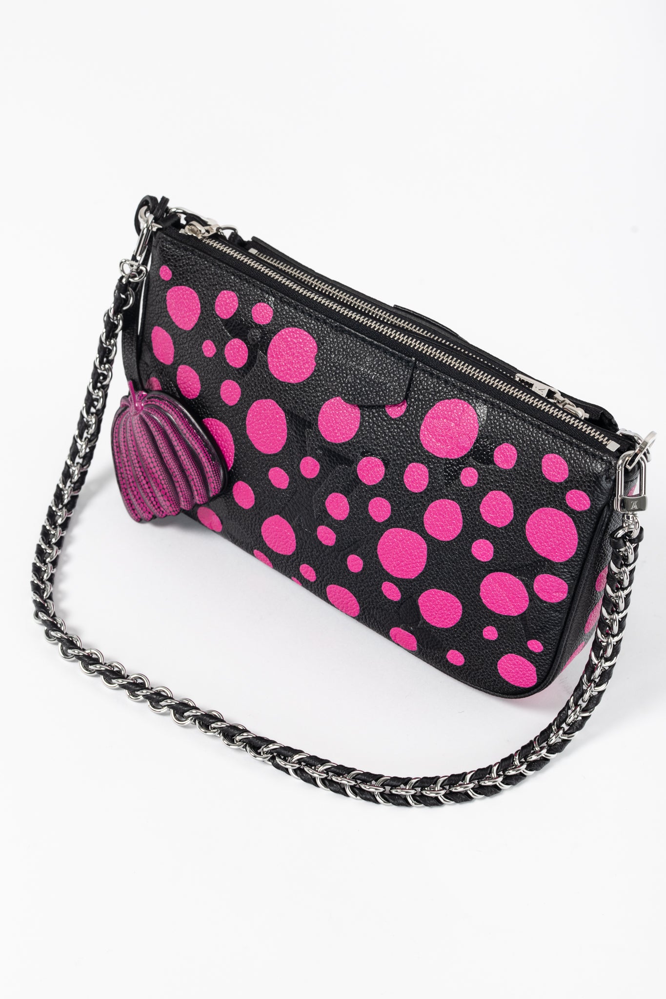 Louis Vuitton x Yayoi Kusama Multi Pochette Accessoires Black & Fuchsia Infinity Dots Monogram Empreinte Handbag