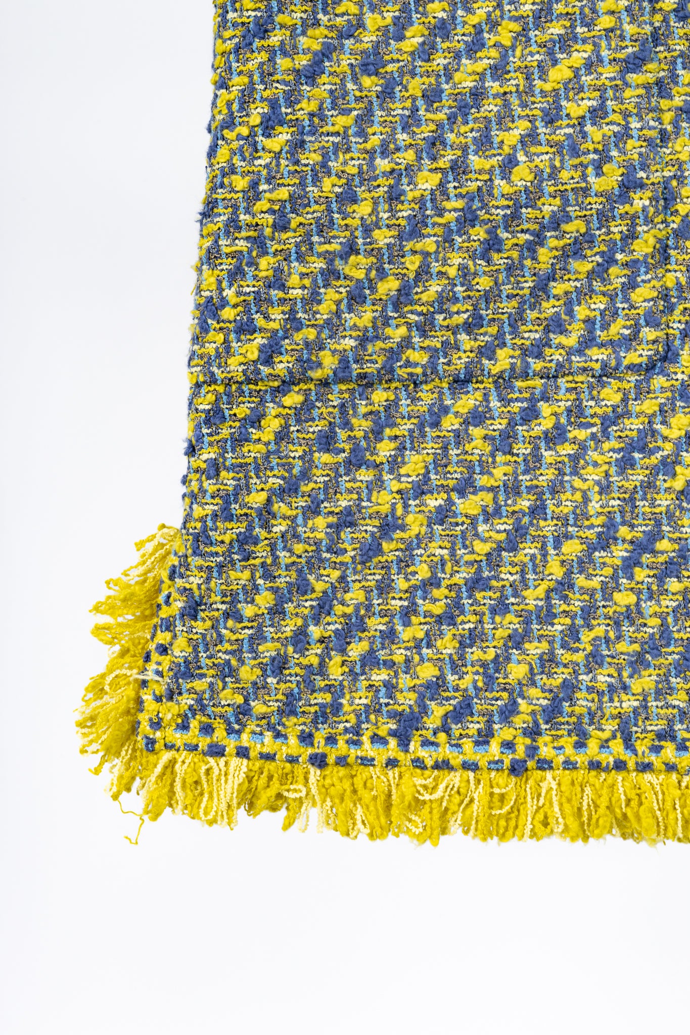 Louis Vuitton Resort 2014 Yellow & Blue Cotton-Tweed Mini Skirt