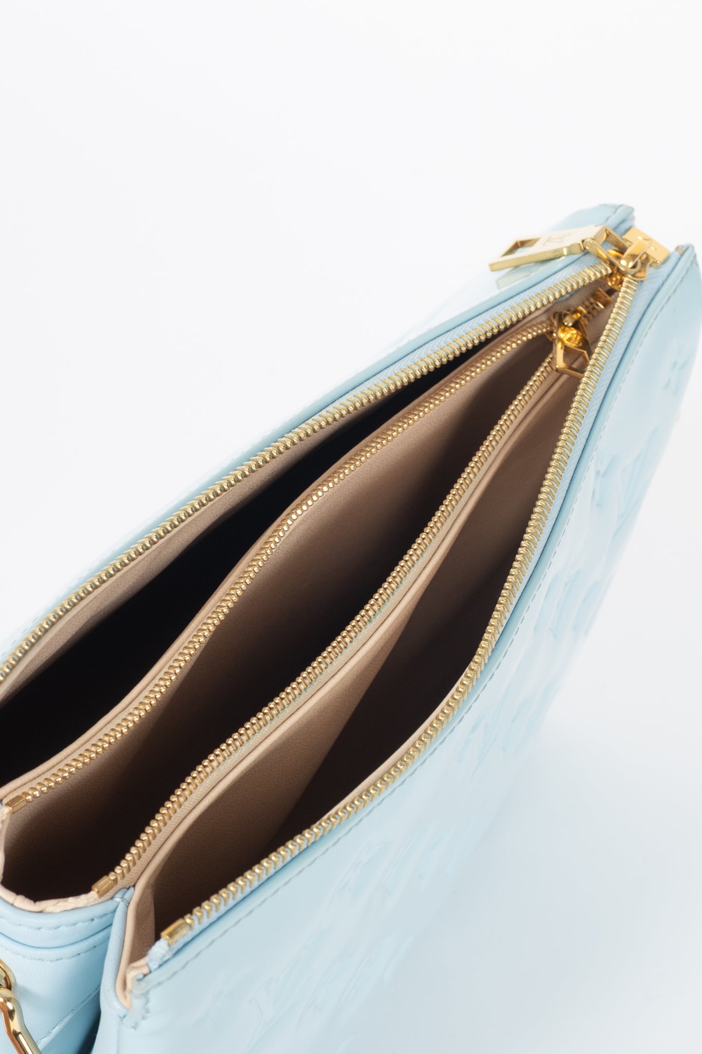 Louis Vuitton Coussin PM Bleu Monogram Vernis Shoulder Bag