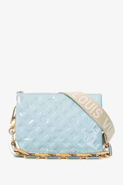 Louis Vuitton Coussin PM Bleu Monogram Vernis Shoulder Bag
