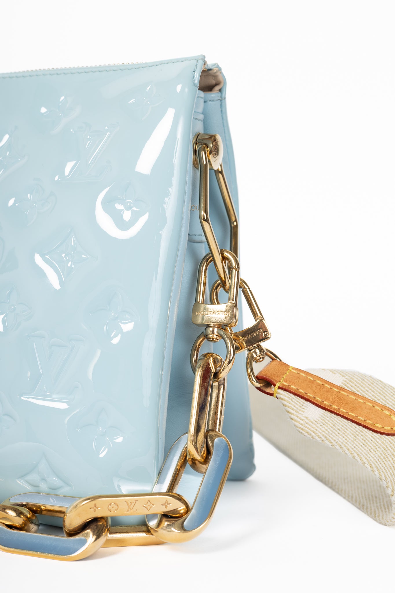Louis Vuitton Coussin PM Bleu Monogram Vernis Shoulder Bag