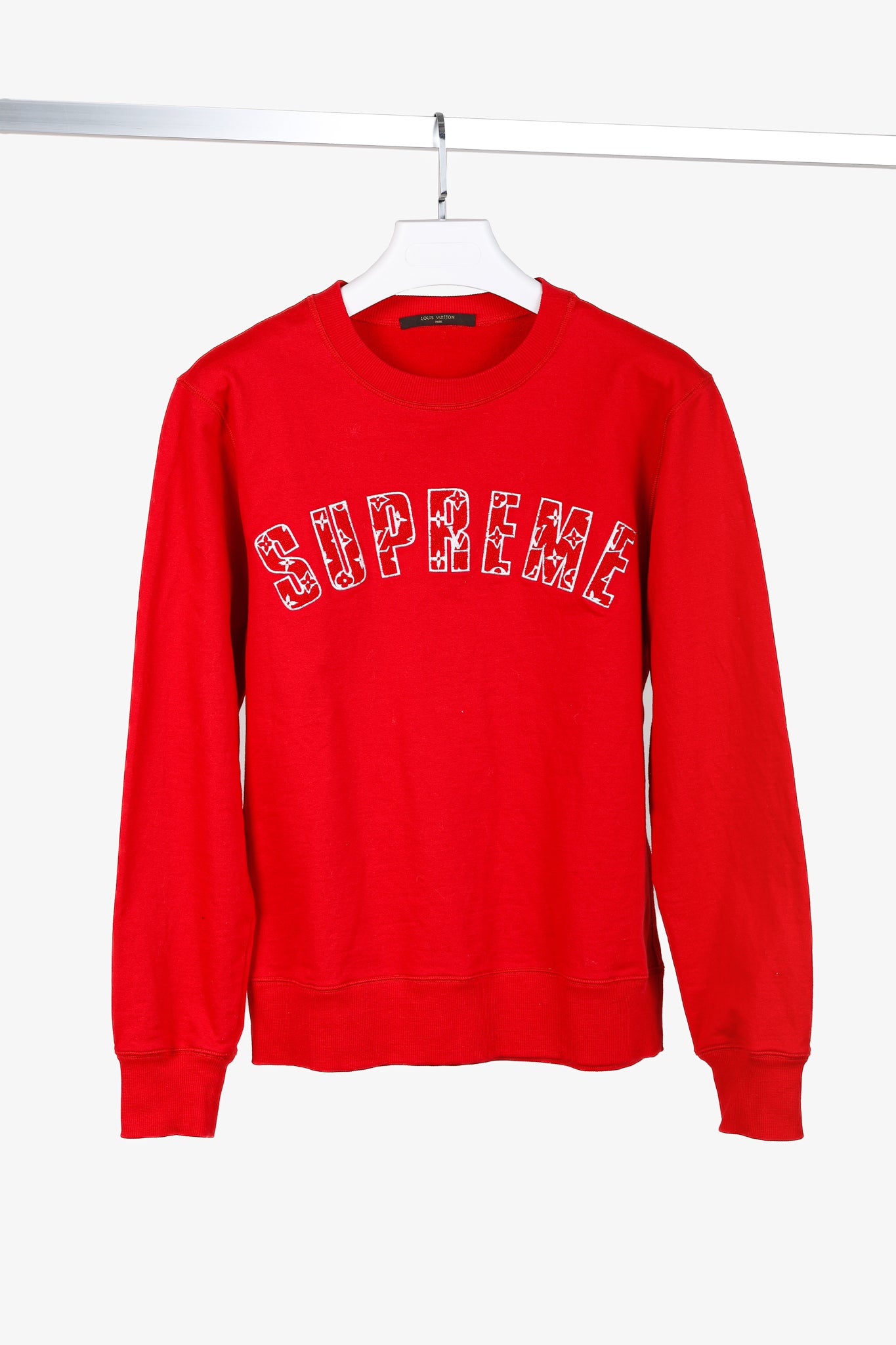 Louis Vuitton x Supreme Red Arc Logo Crewneck Sweatshirt
