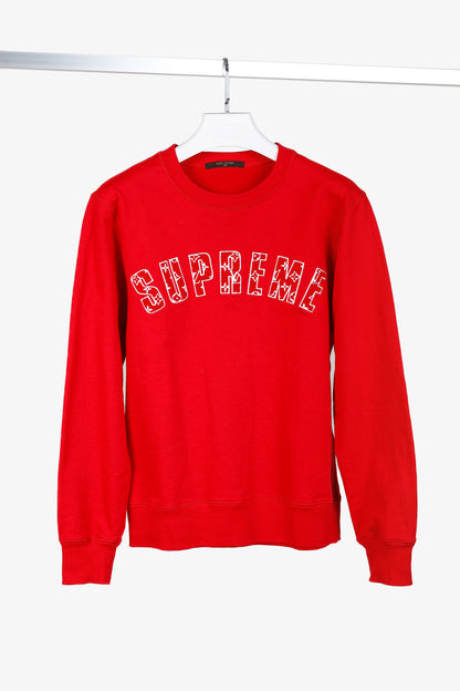 Louis Vuitton x Supreme Red Arc Logo Crewneck Sweatshirt