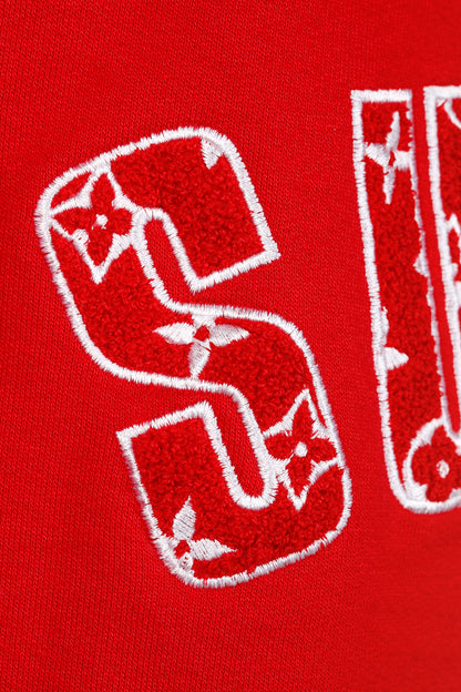 Louis Vuitton x Supreme Red Arc Logo Crewneck Sweatshirt