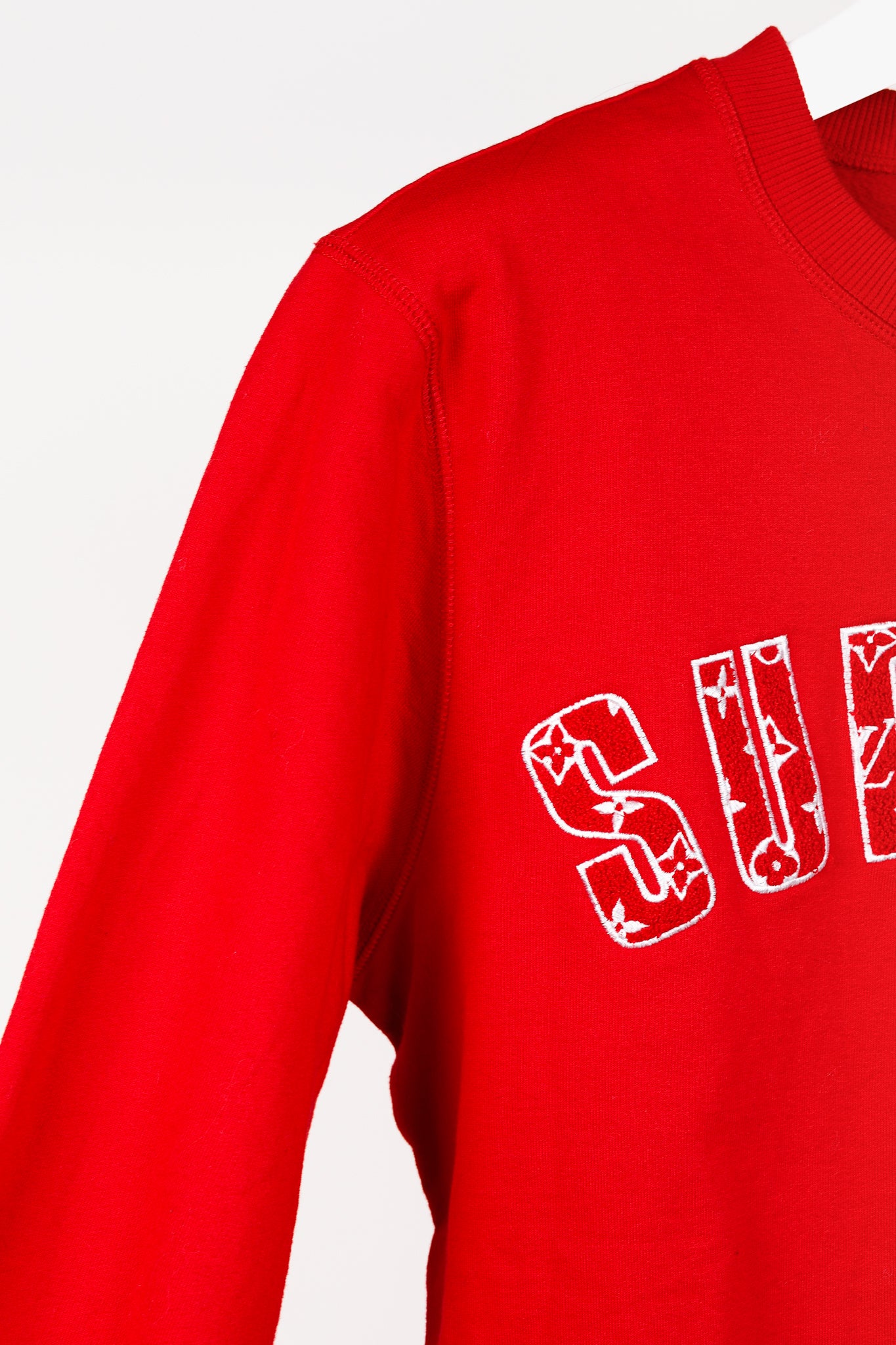 Louis Vuitton x Supreme Red Arc Logo Crewneck Sweatshirt