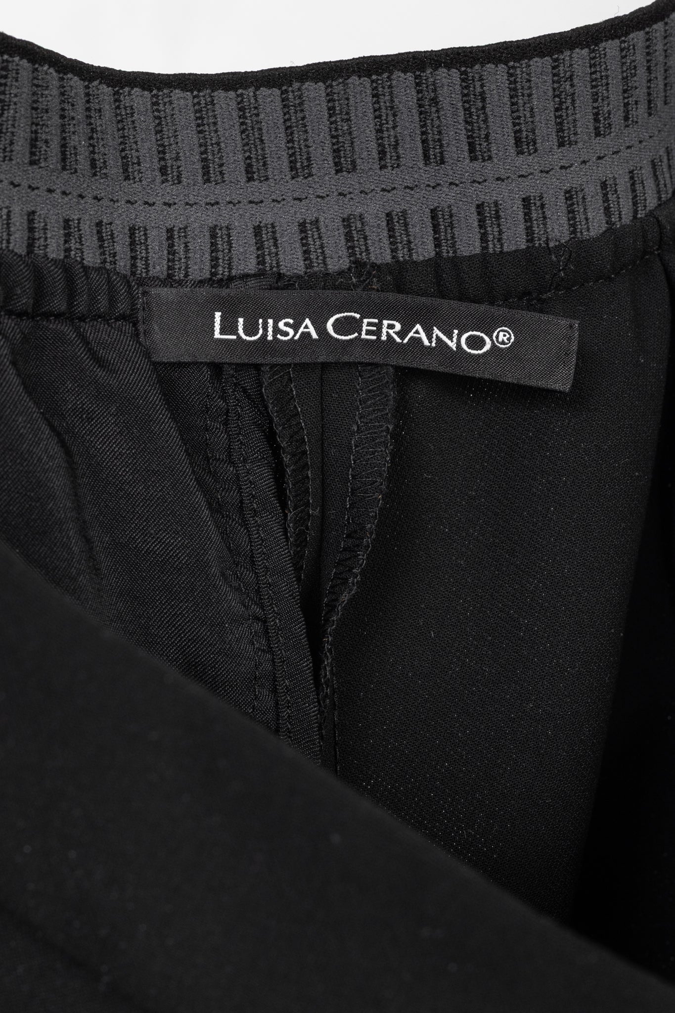 Luisa Cerano Black Pull-On Crepe Pants