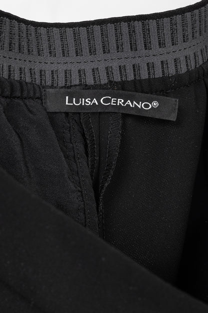 Luisa Cerano Black Pull-On Crepe Pants