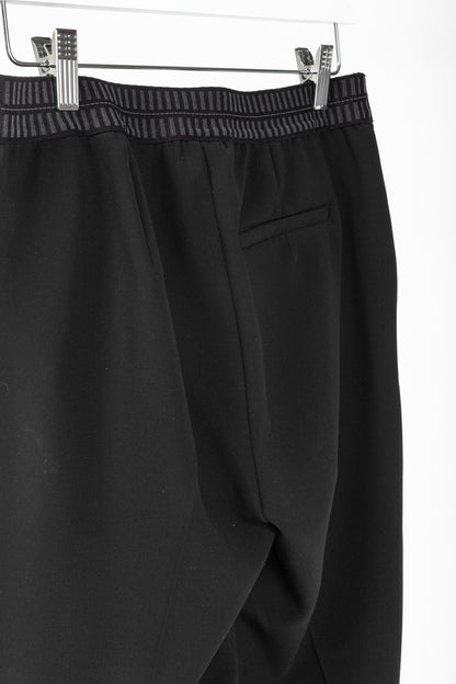Luisa Cerano Black Pull-On Crepe Pants