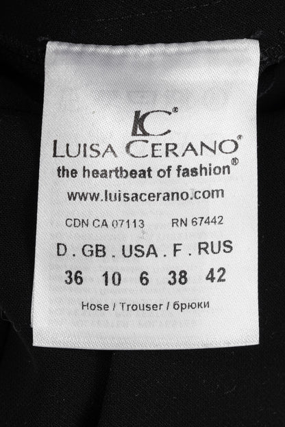 Luisa Cerano Black Pull-On Crepe Pants