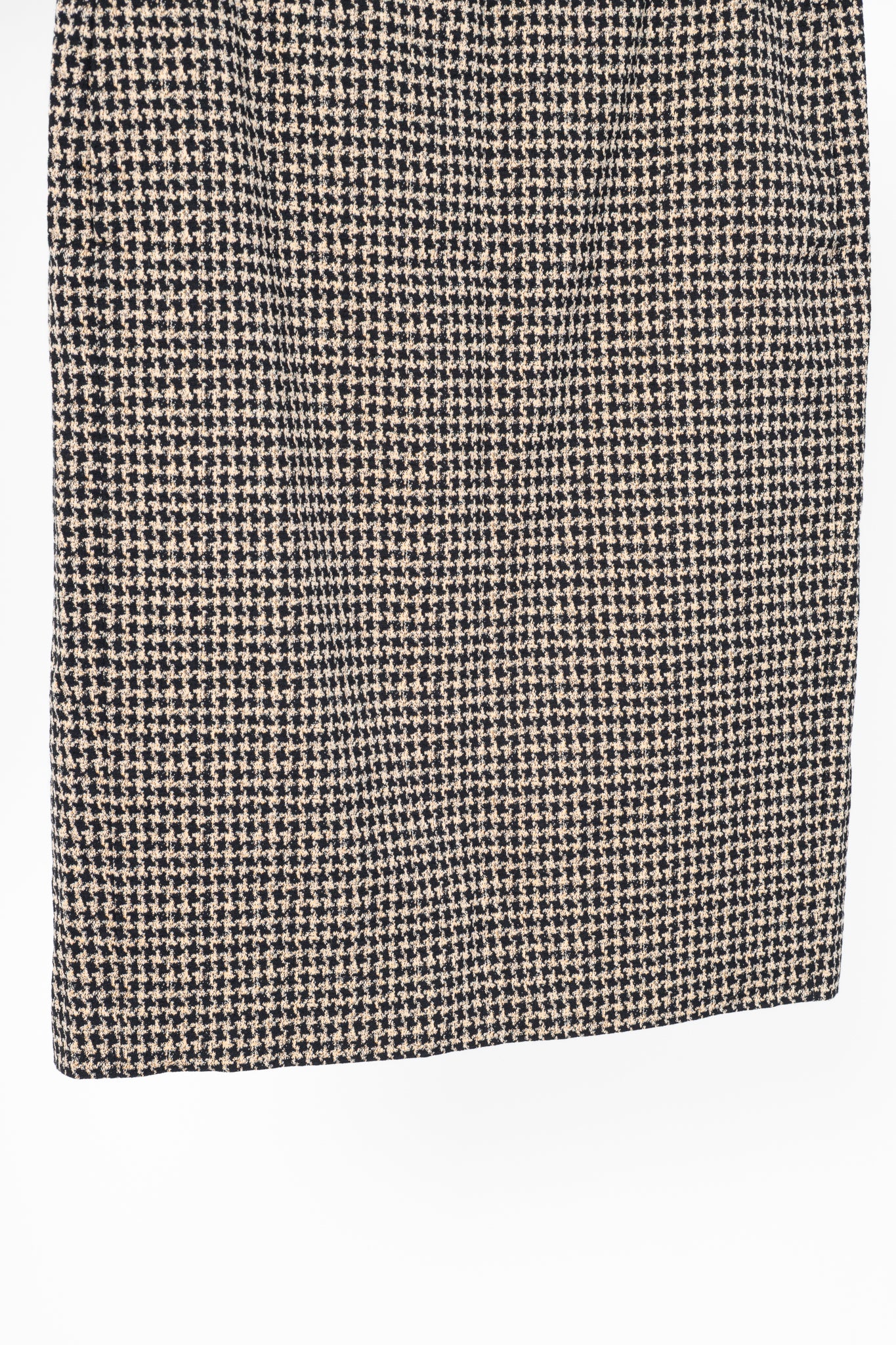 Luisa Cerano Quinoa & Dark Blue Houndstooth Checked Pull-On Pencil Skirt