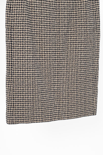 Luisa Cerano Quinoa & Dark Blue Houndstooth Checked Pull-On Pencil Skirt