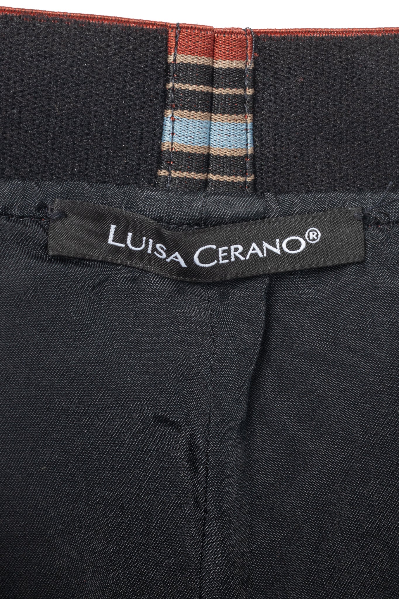 Luisa Cerano Quinoa & Dark Blue Houndstooth Checked Pull-On Pencil Skirt