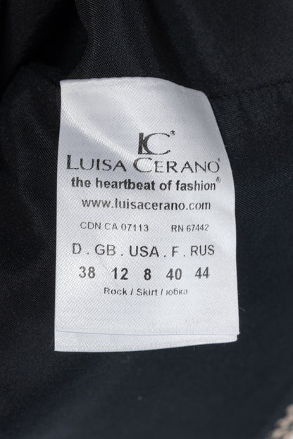 Luisa Cerano Quinoa & Dark Blue Houndstooth Checked Pull-On Pencil Skirt