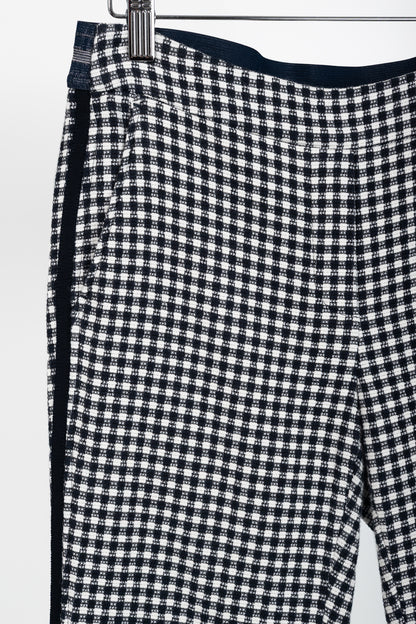 Luisa Cerano White & Navy Check-Jacquard Slim Pants