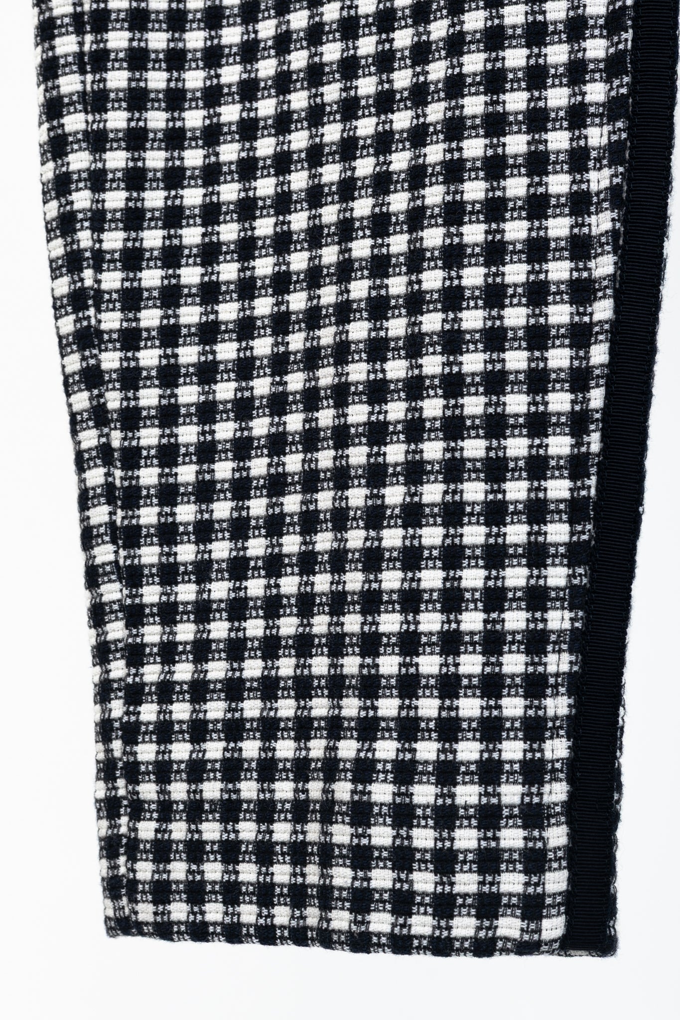 Luisa Cerano White & Navy Check-Jacquard Slim Pants