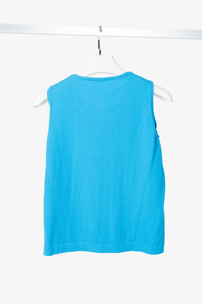 Luisa Cerano Blue Knit Sweater Vest