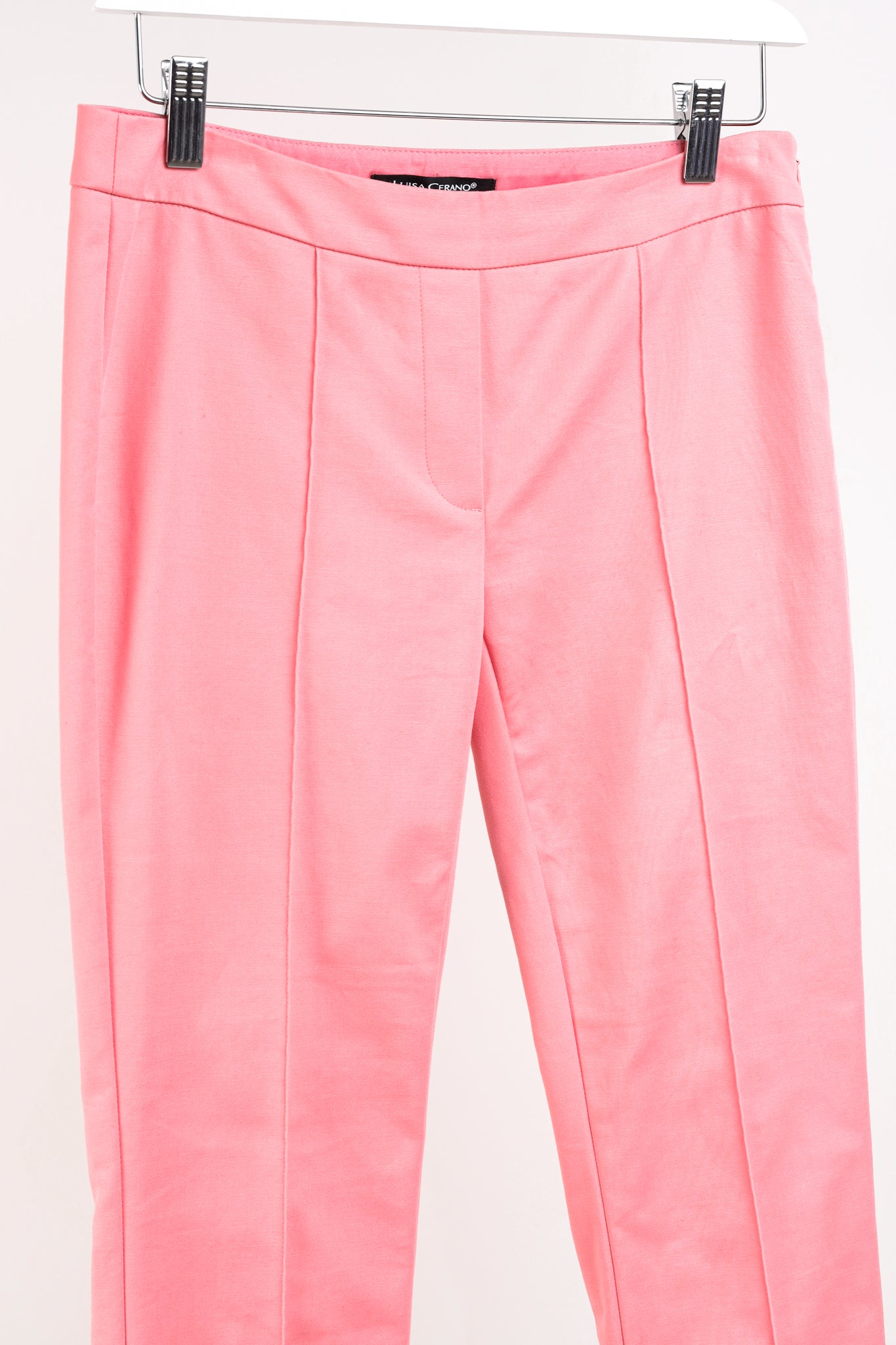 Luisa Cerano Pink Cotton Cropped Trousers