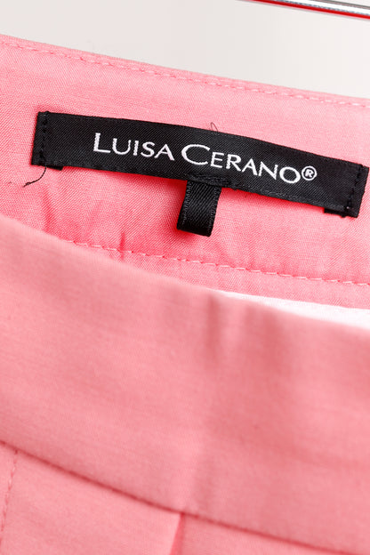 Luisa Cerano Pink Cotton Cropped Trousers