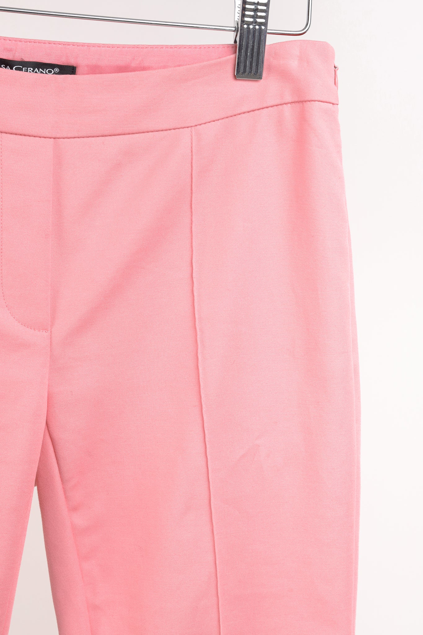 Luisa Cerano Pink Cotton Cropped Trousers