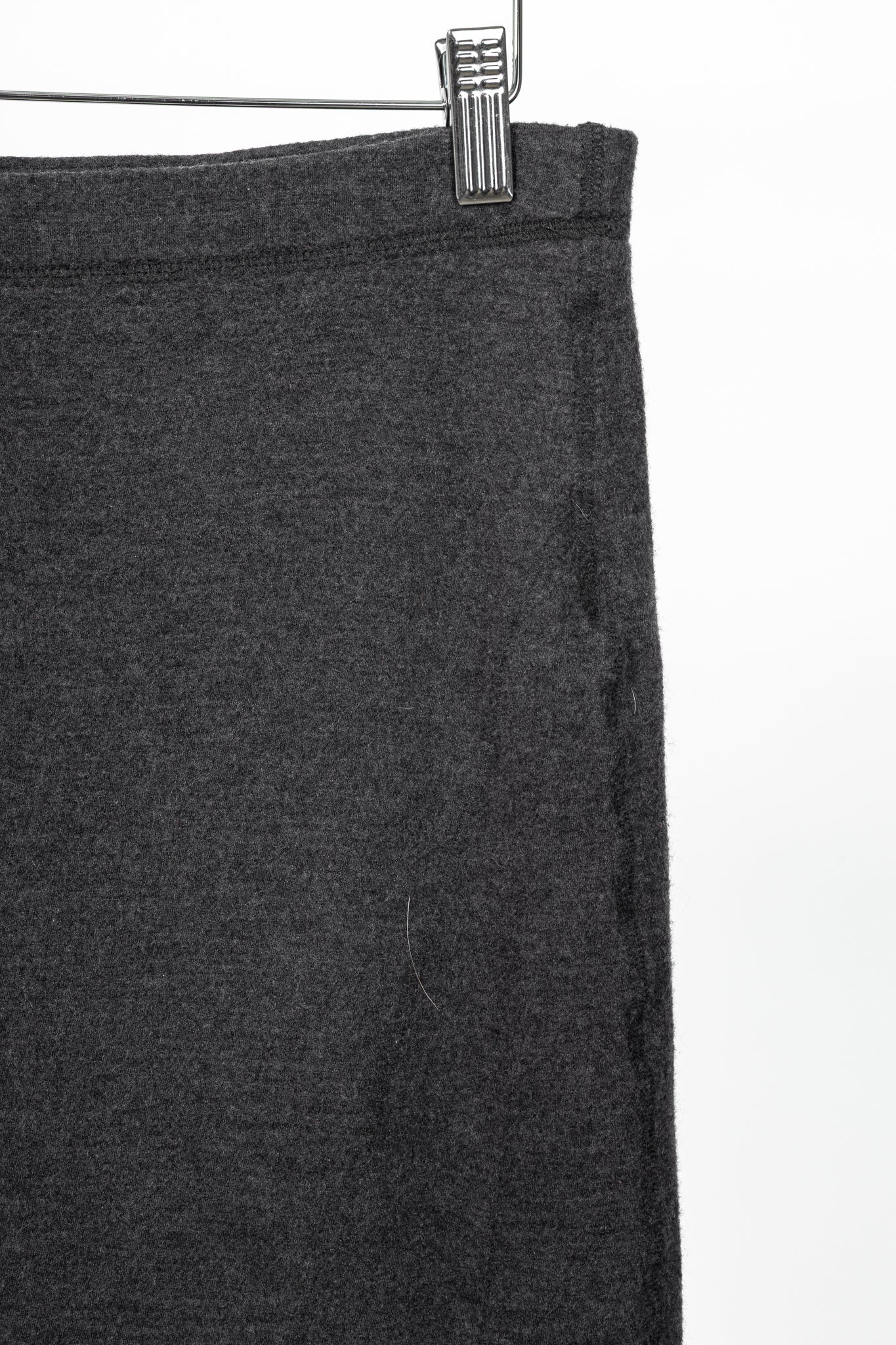 Luisa Cerano Grey Wool Flannel-Jersey Ruffle Skirt