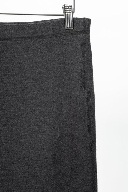Luisa Cerano Grey Wool Flannel-Jersey Ruffle Skirt