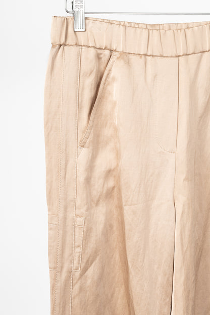 Luisa Cerano Cashew Cotton & Linen Satin Cargo Pants