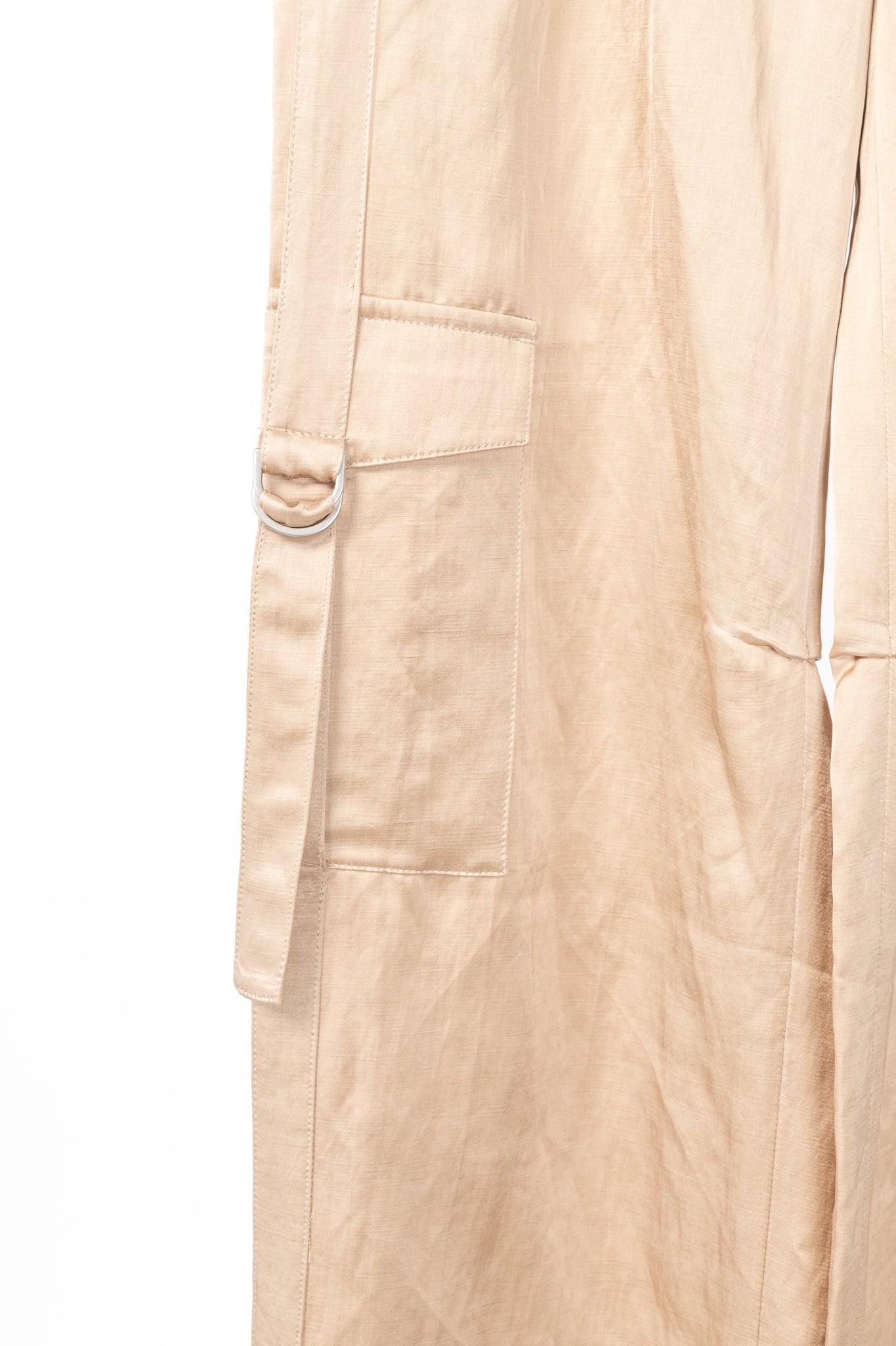 Luisa Cerano Cashew Cotton & Linen Satin Cargo Pants