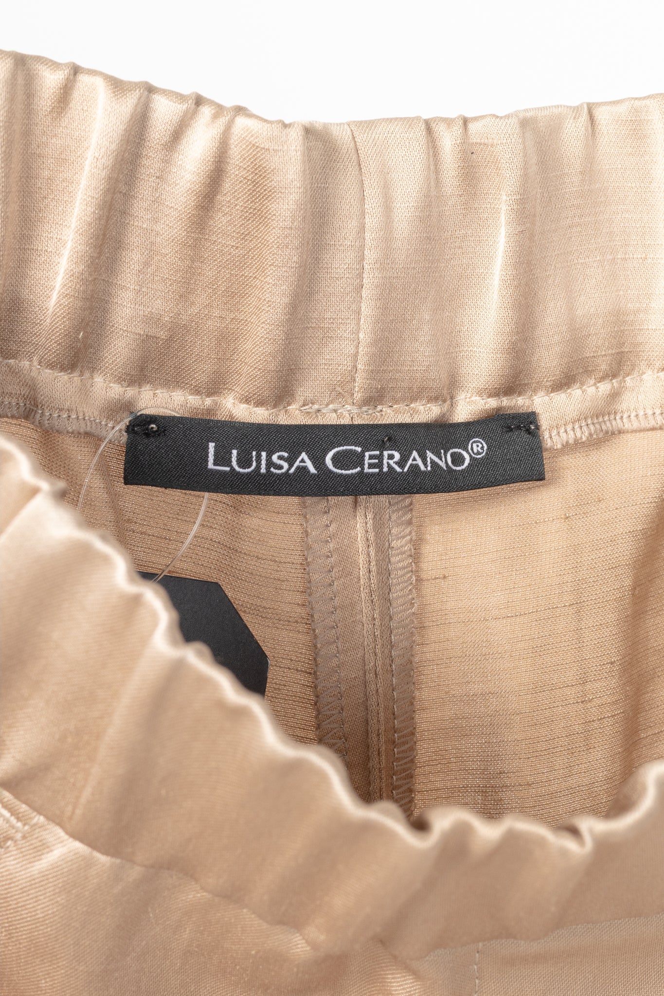 Luisa Cerano Cashew Cotton & Linen Satin Cargo Pants