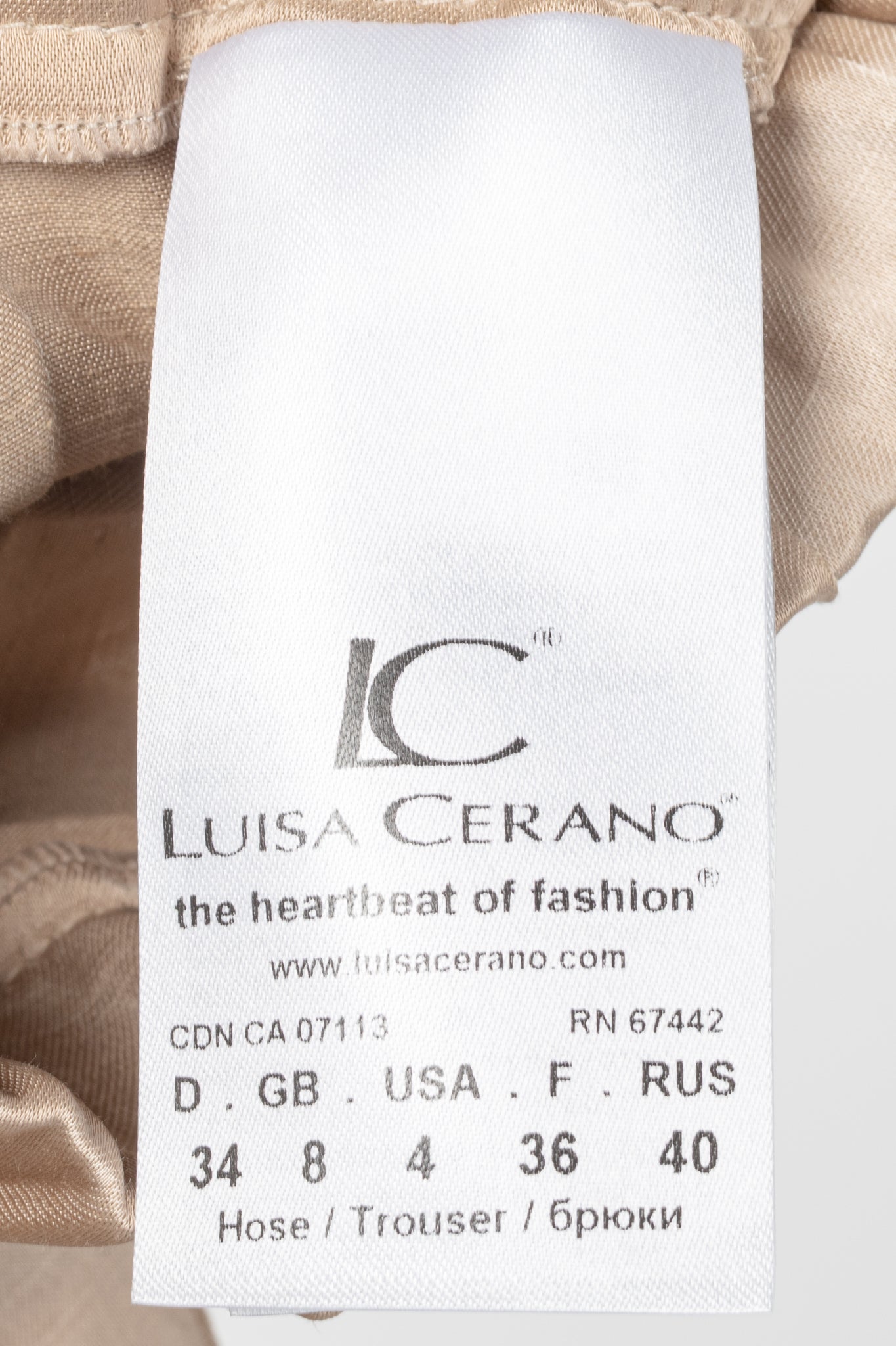 Luisa Cerano Cashew Cotton & Linen Satin Cargo Pants