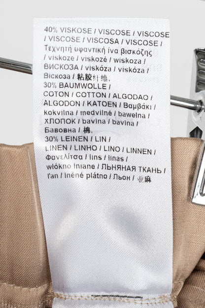Luisa Cerano Cashew Cotton & Linen Satin Cargo Pants