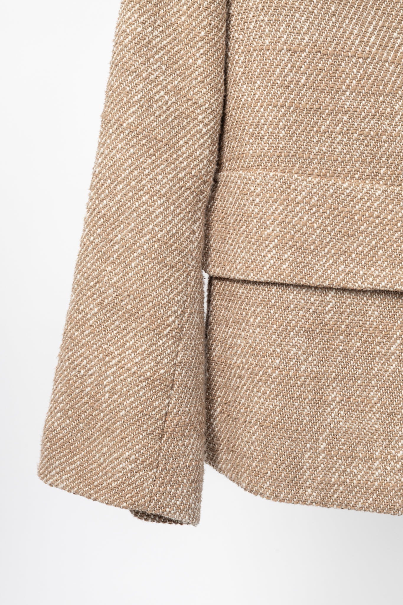 Luisa Cerano Brown Cotton Knit-Tweed Fringed Field Jacket