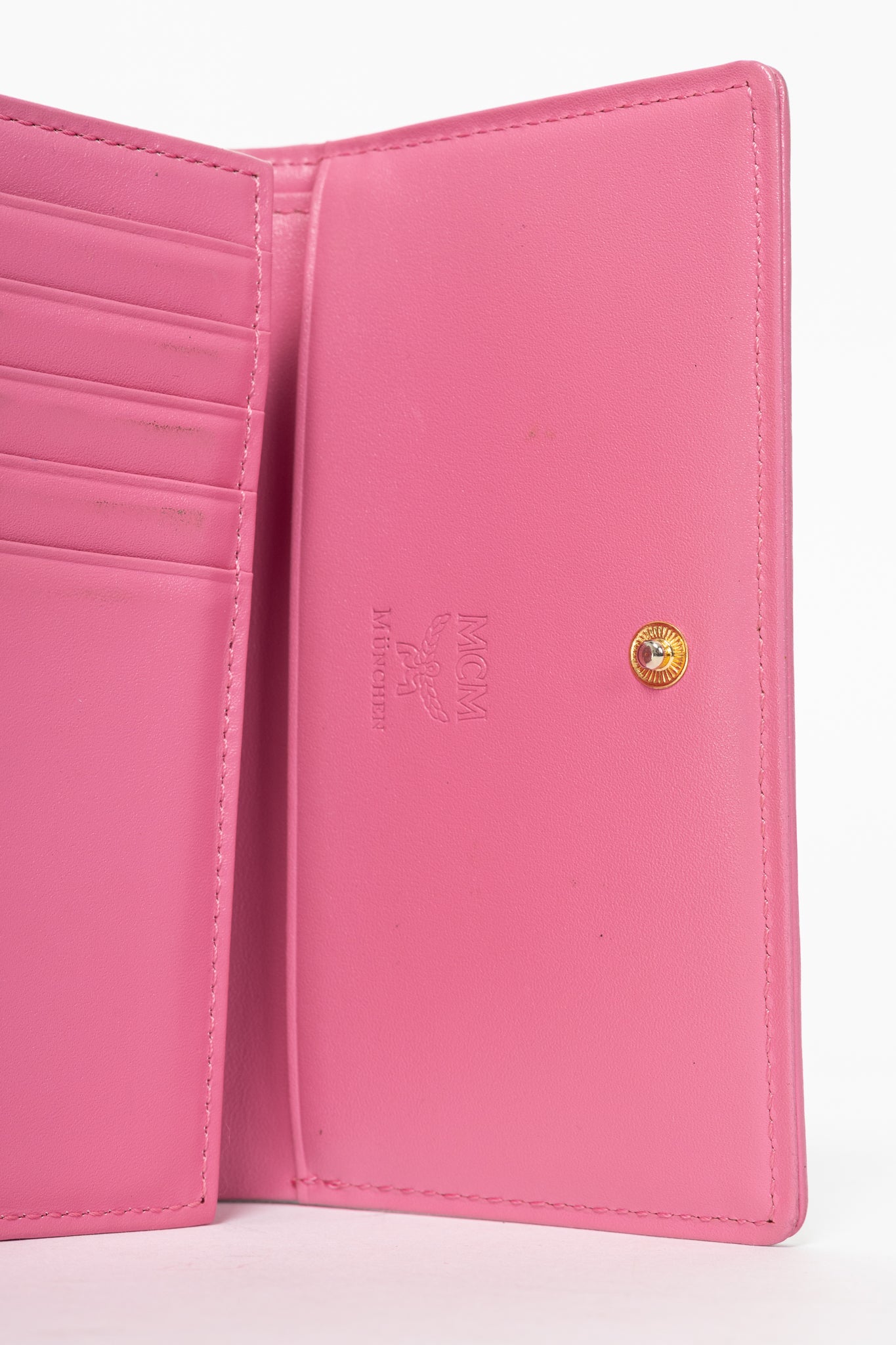 MCM Beige Leather Monogram & Bear-Print Wallet