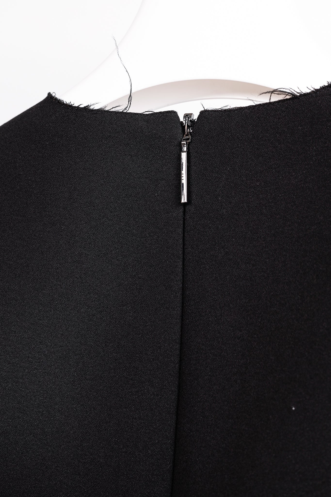 MSGM Black Crepe Ruffle Sleeveless Mini Dress