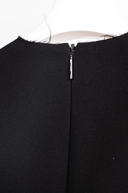 MSGM Black Crepe Ruffle Sleeveless Mini Dress