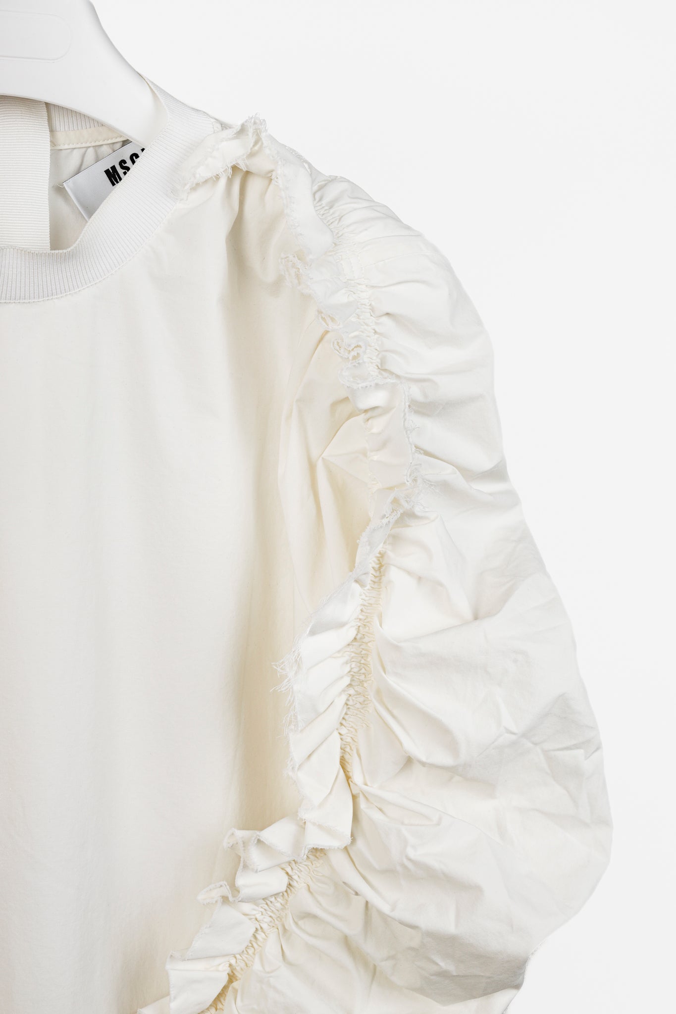 MSGM Resort 2017 Off-White Ruffle Sleeve Blouse Top