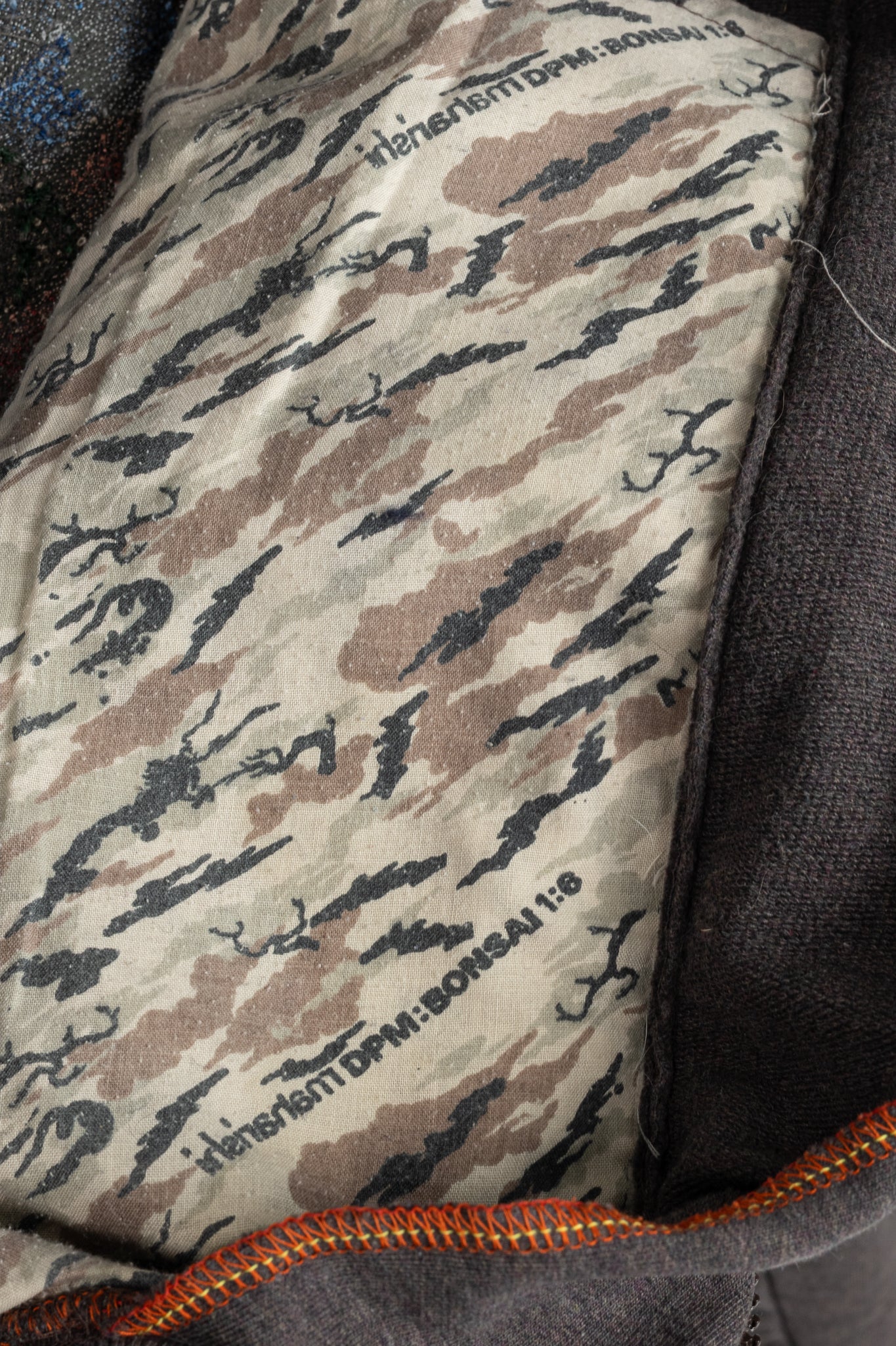 Maharishi Brown Cotton Embroidered-Back Zip Hoodie