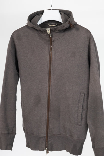 Maharishi Brown Cotton Embroidered-Back Zip Hoodie