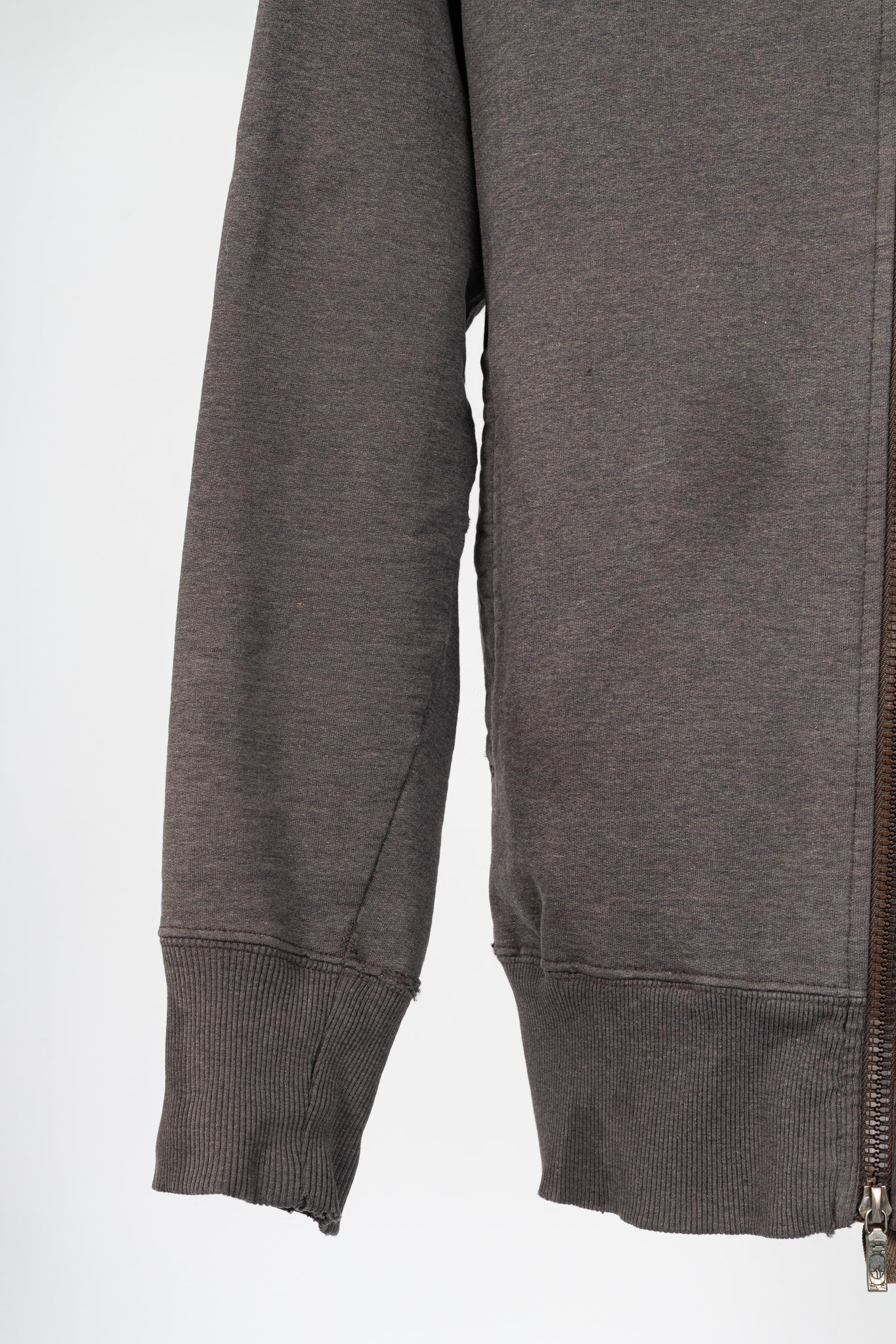 Maharishi Brown Cotton Embroidered-Back Zip Hoodie
