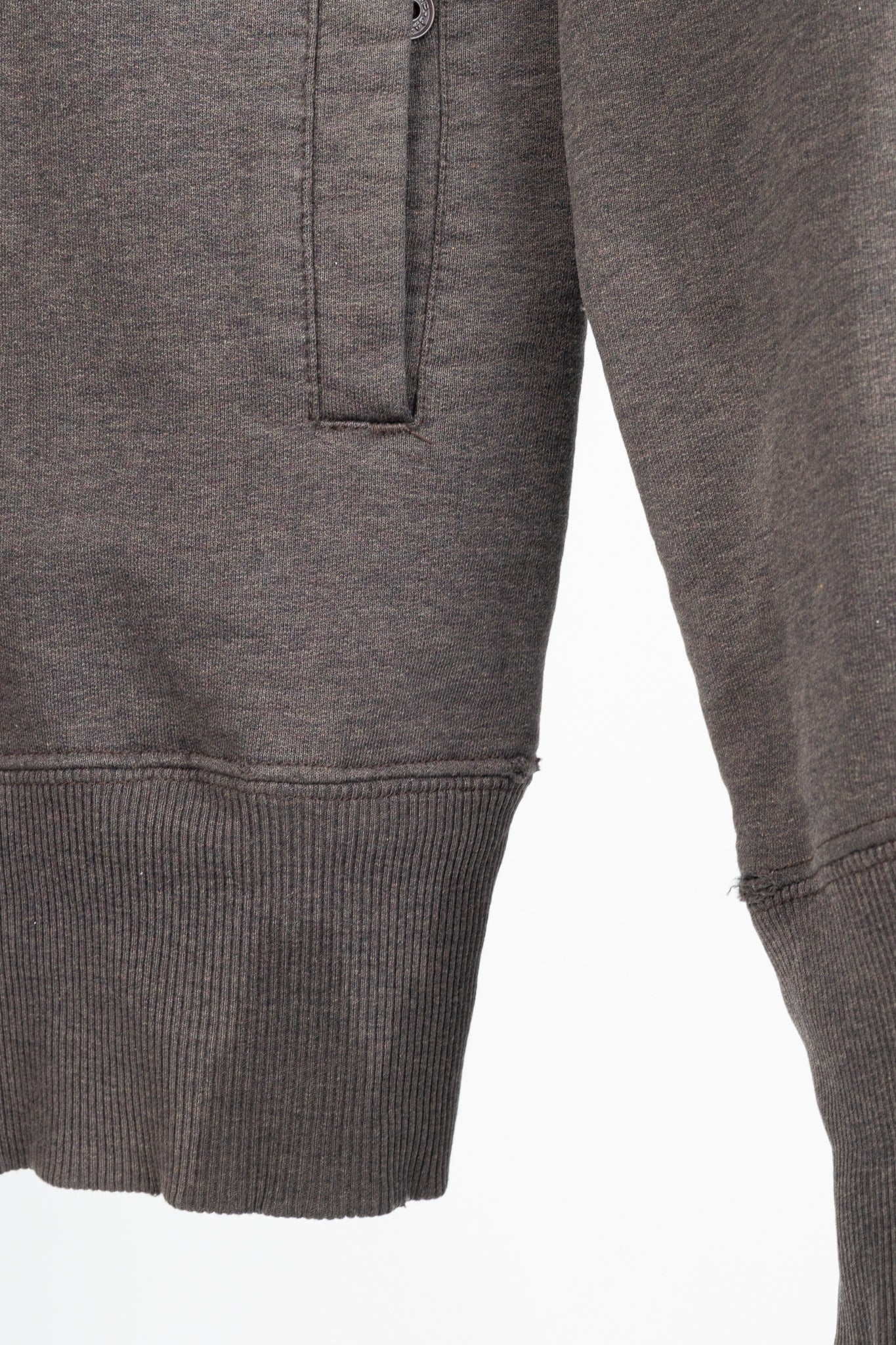 Maharishi Brown Cotton Embroidered-Back Zip Hoodie