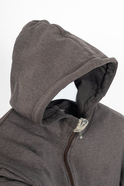 Maharishi Brown Cotton Embroidered-Back Zip Hoodie