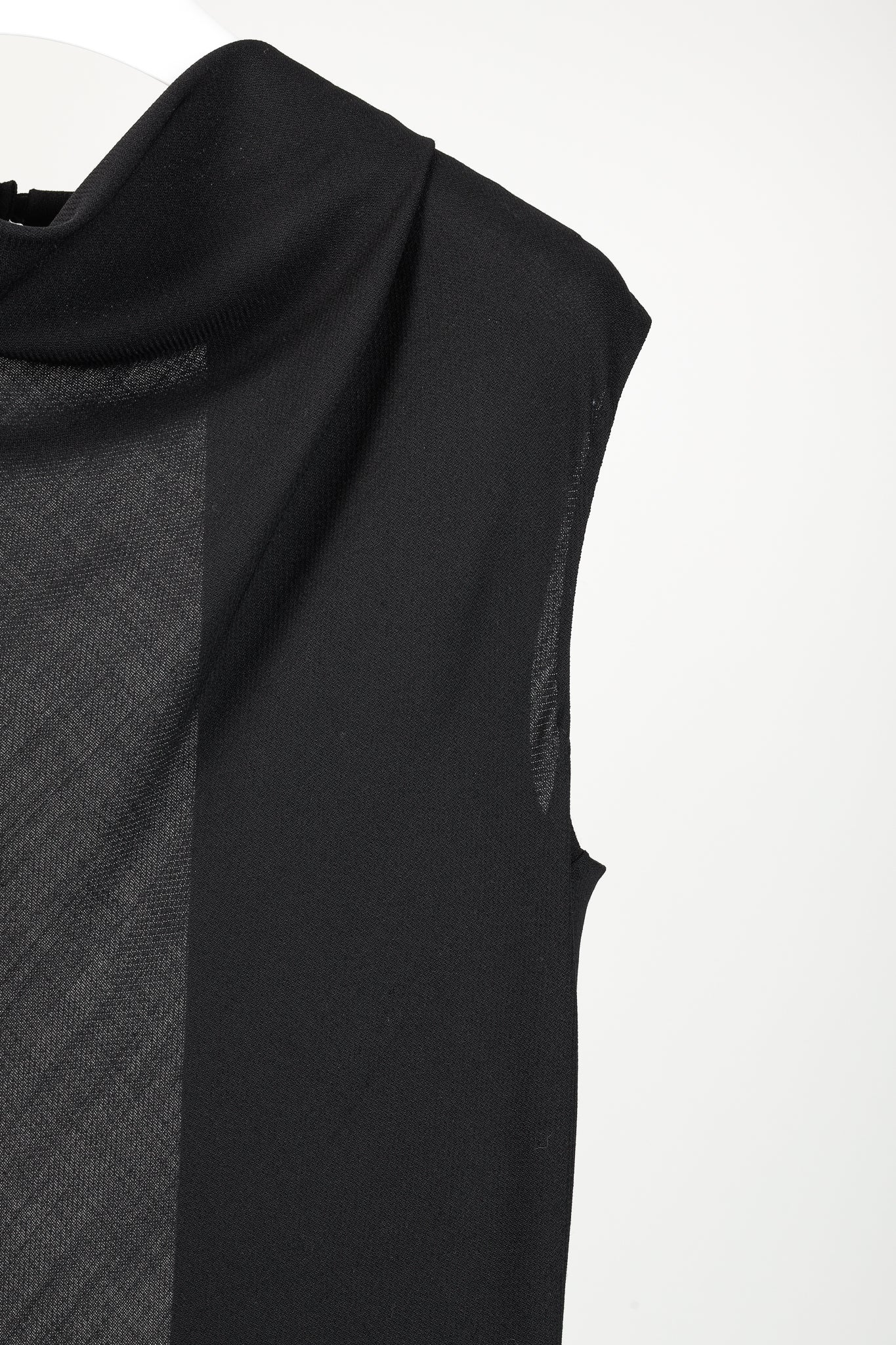 Maison Margiela S/S 2016 Black Wool Crepe Cowl-Neck Cut-Out-Back Sleeveless Jumpsuit