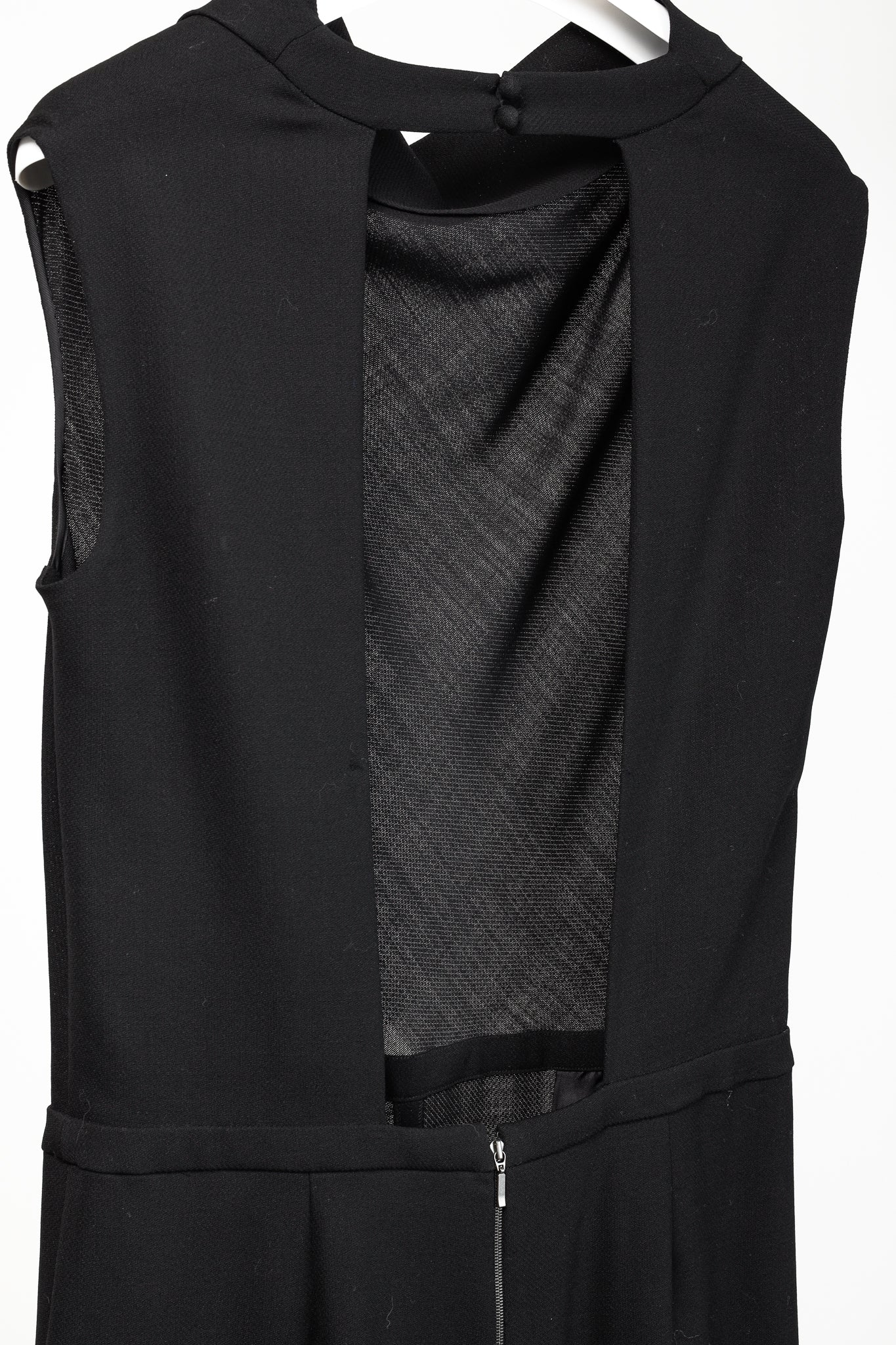 Maison Margiela S/S 2016 Black Wool Crepe Cowl-Neck Cut-Out-Back Sleeveless Jumpsuit