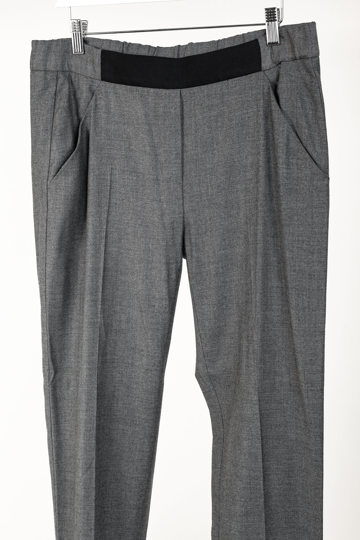 MM6 Maison Martin Margiela SS/15 Grey Wool-Blend Gabardine Tapered Trousers