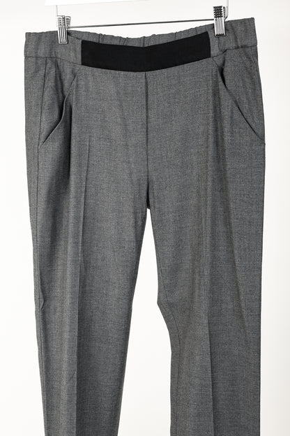 MM6 Maison Martin Margiela SS/15 Grey Wool-Blend Gabardine Tapered Trousers