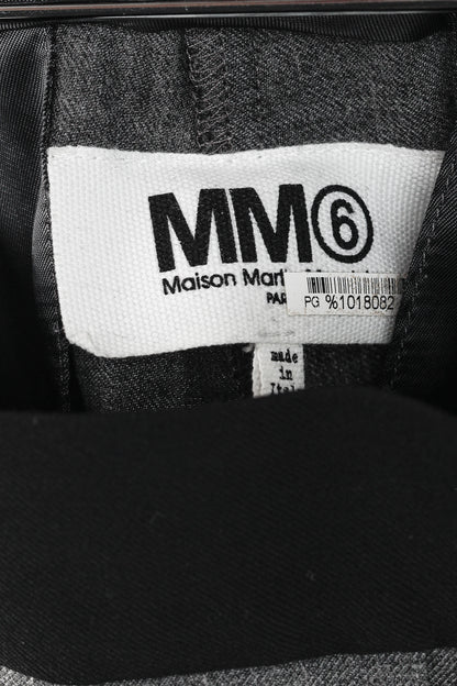 MM6 Maison Martin Margiela SS/15 Grey Wool-Blend Gabardine Tapered Trousers