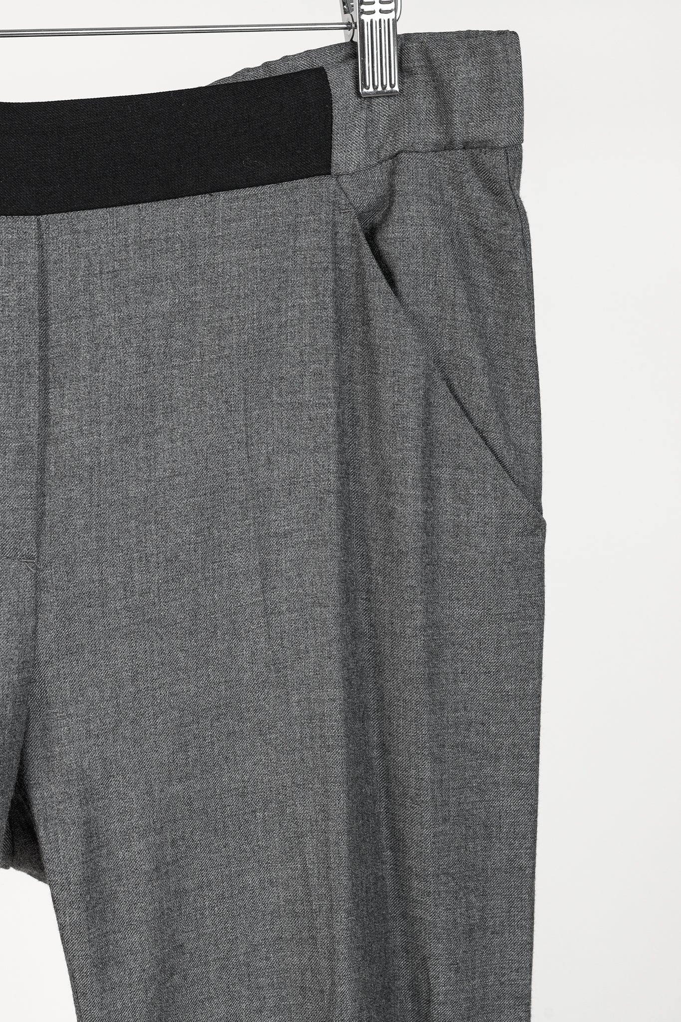 MM6 Maison Martin Margiela SS/15 Grey Wool-Blend Gabardine Tapered Trousers