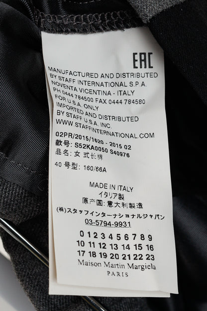 MM6 Maison Martin Margiela SS/15 Grey Wool-Blend Gabardine Tapered Trousers
